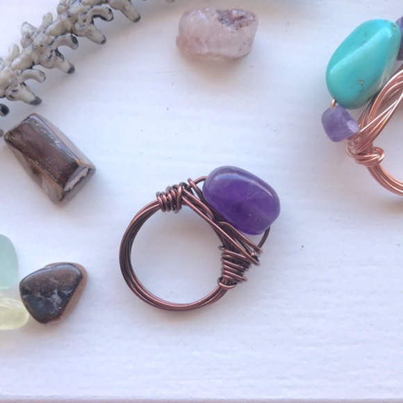ChelleAndBelle Jewelry - Wire wrapped amethyst ring